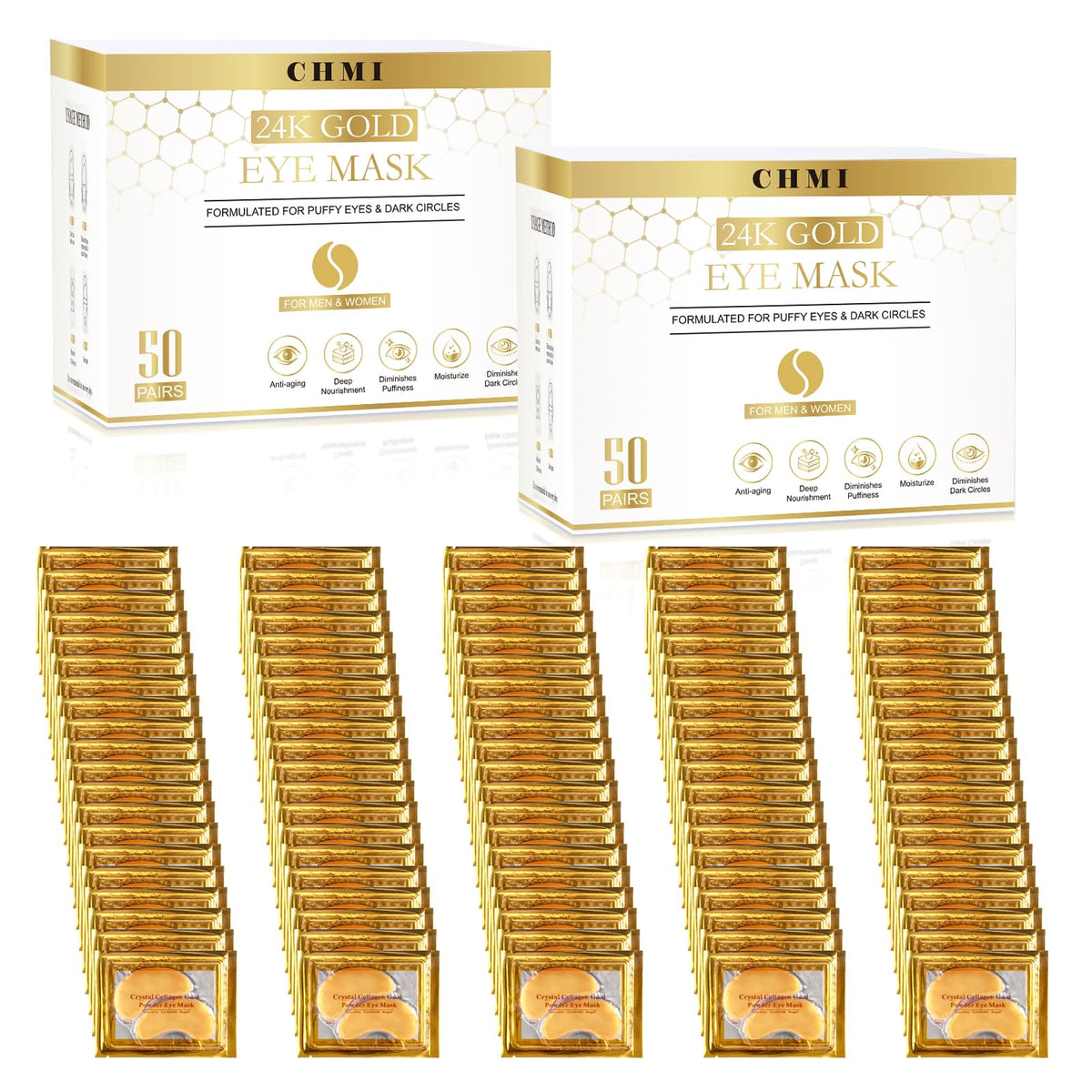 CHMI front packaging showing 100 pairs, clear labeling and benefit