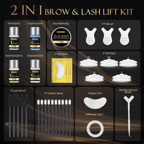 Choido brushes, Y-comb and tools laid out for easy professional application benefit