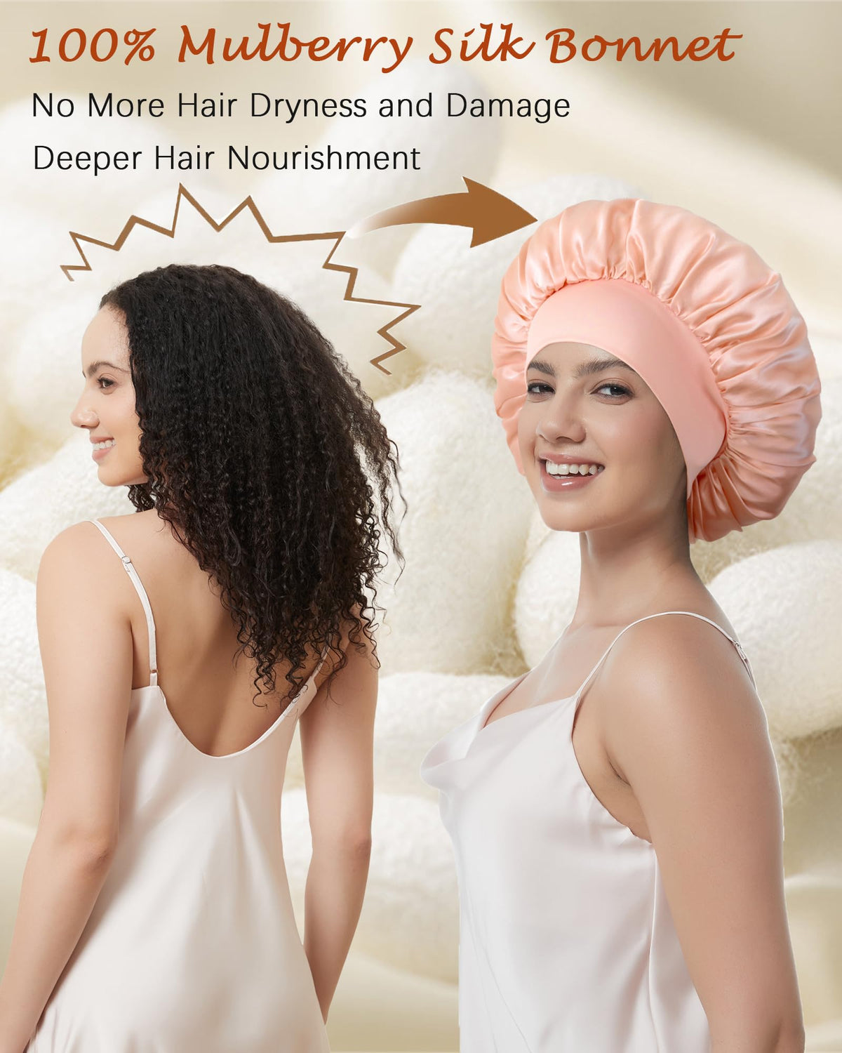 choshion lifestyle shot of woman sleeping demonstrating overnight hair protection