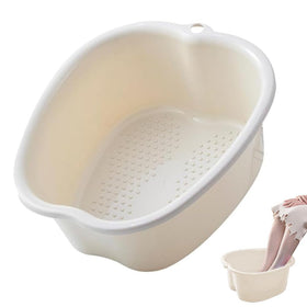 Chpbolly front view of large white foot tub showing capacity and sturdy design for comfortable soaks
