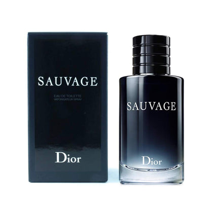 Christian Dior Sauvage front bottle showing sleek dark glass and logo for stylish display