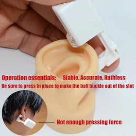 CHUANCI applicator mechanism detail showing single-press action for easy piercing control