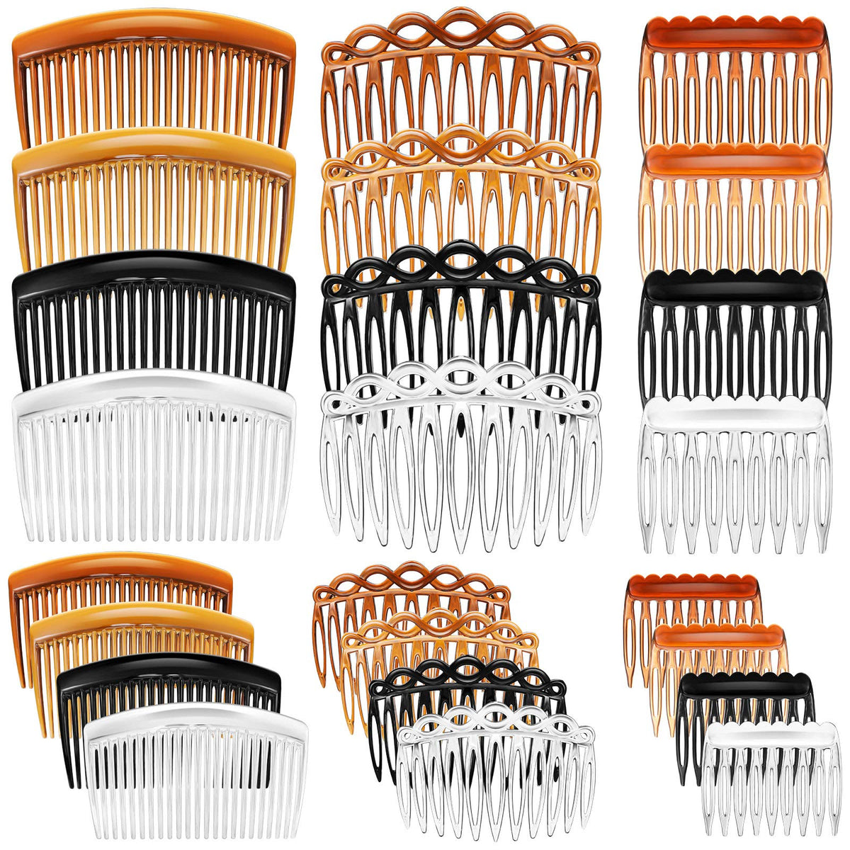 Chuangdi front view of 24-piece side comb pack, convenient assortment