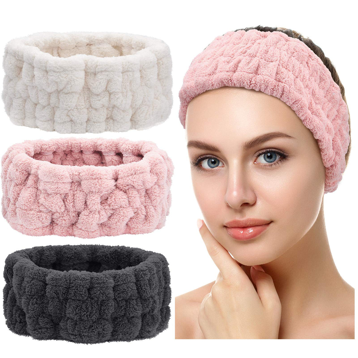 Chuangdi three-headbands front view shows colors and neat packaging benefit convenience