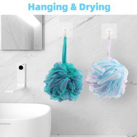 Chuya loofah in shower creating bubbles for a spa-like cleansing benefit