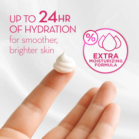 Cicatricure applying cream to face in morning for hydrated skin