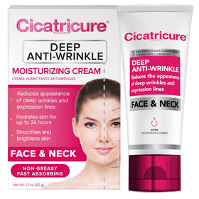 Cicatricure front jar showing face and neck cream for visible smoothing