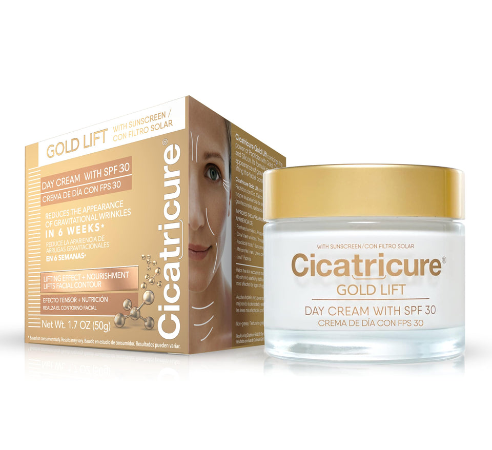 Cicatricure front packaging showing compact anti-aging cream for daily use