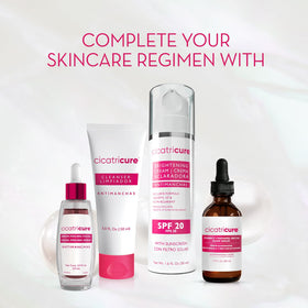 Cicatricure paired with serum in nighttime routine showing layered skincare benefit