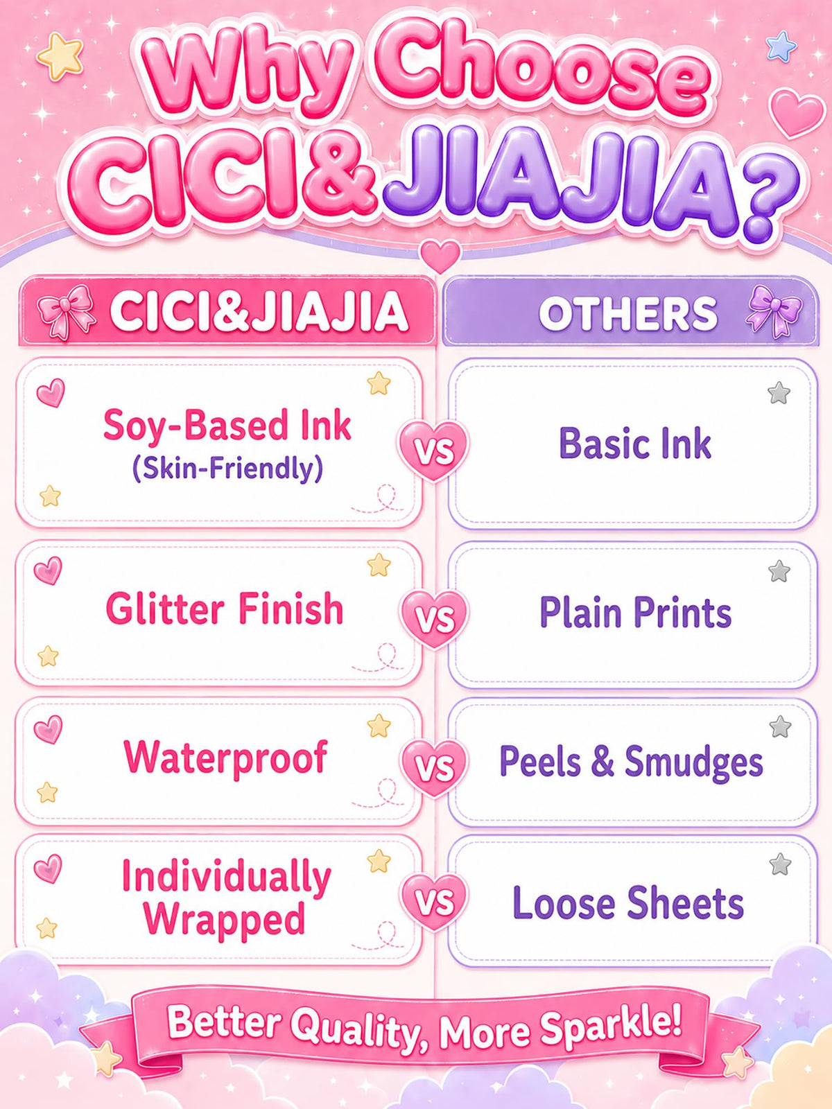CICI&JIAJIA individually wrapped sheets stacked for hygienic distribution at parties