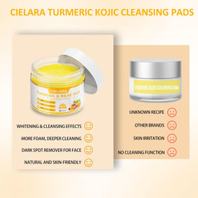 CIELARA ingredients label showing turmeric, kojic acid and vitamins for transparency