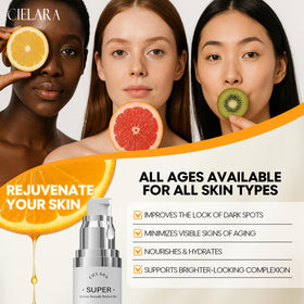 CIELARA bottle with size comparison to show 1 fl oz travel-friendly benefit