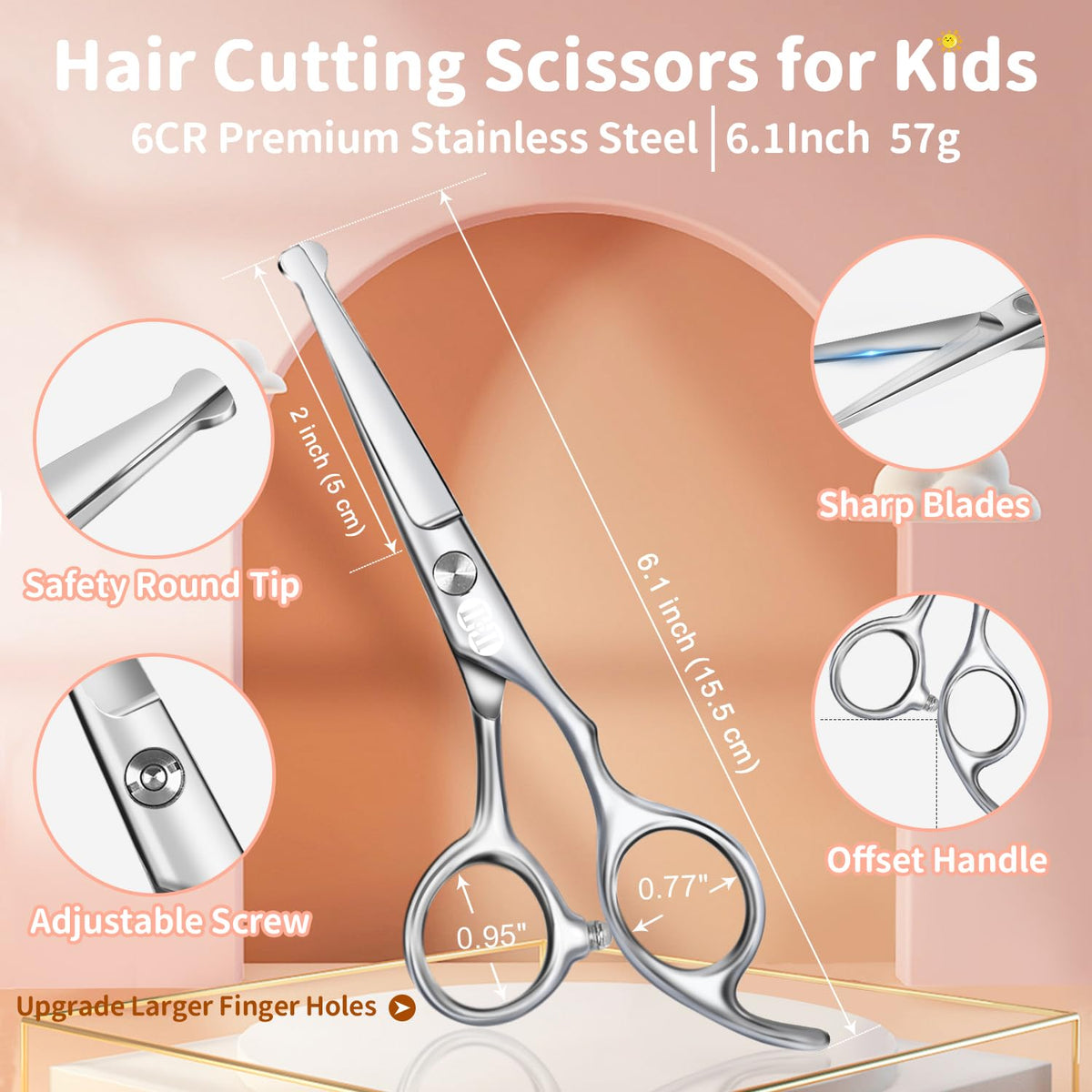 CIICII close-up of rounded-tip blade emphasizing safety and smooth cuts