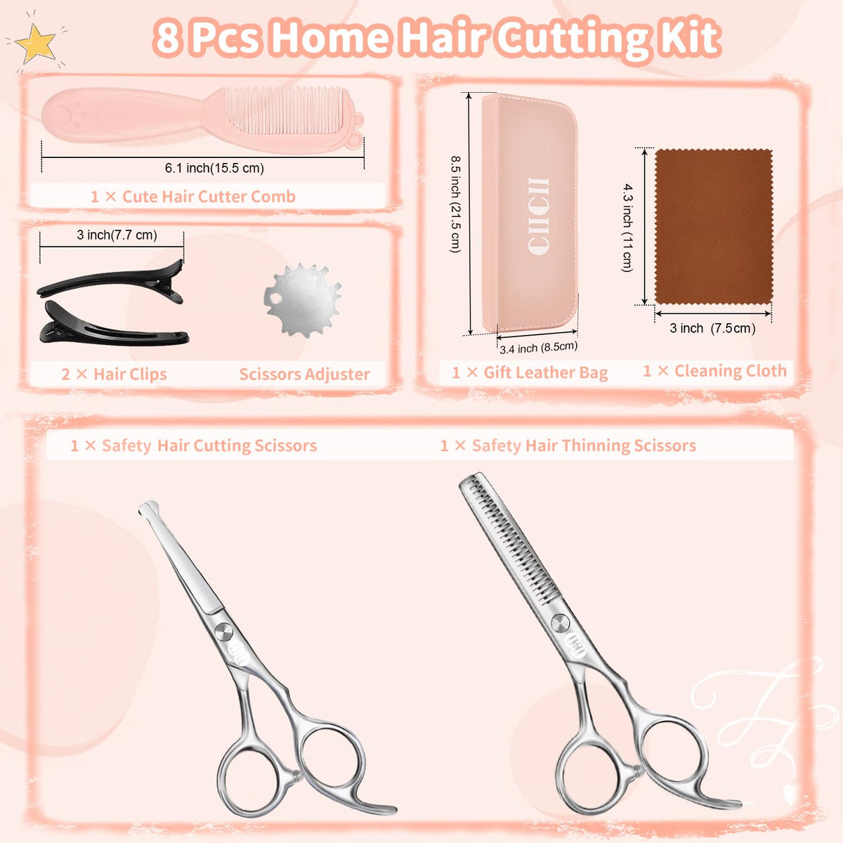 CIICII scissors in use on child haircut offering quiet, controlled trimming