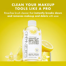 Cinema Secrets close-up label highlighting ingredients and professional benefit