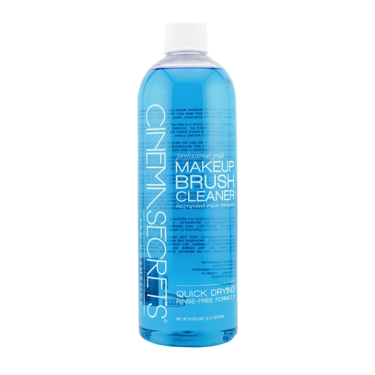 Cinema Secrets front label on 16 fl oz bottle showing product identity and benefits