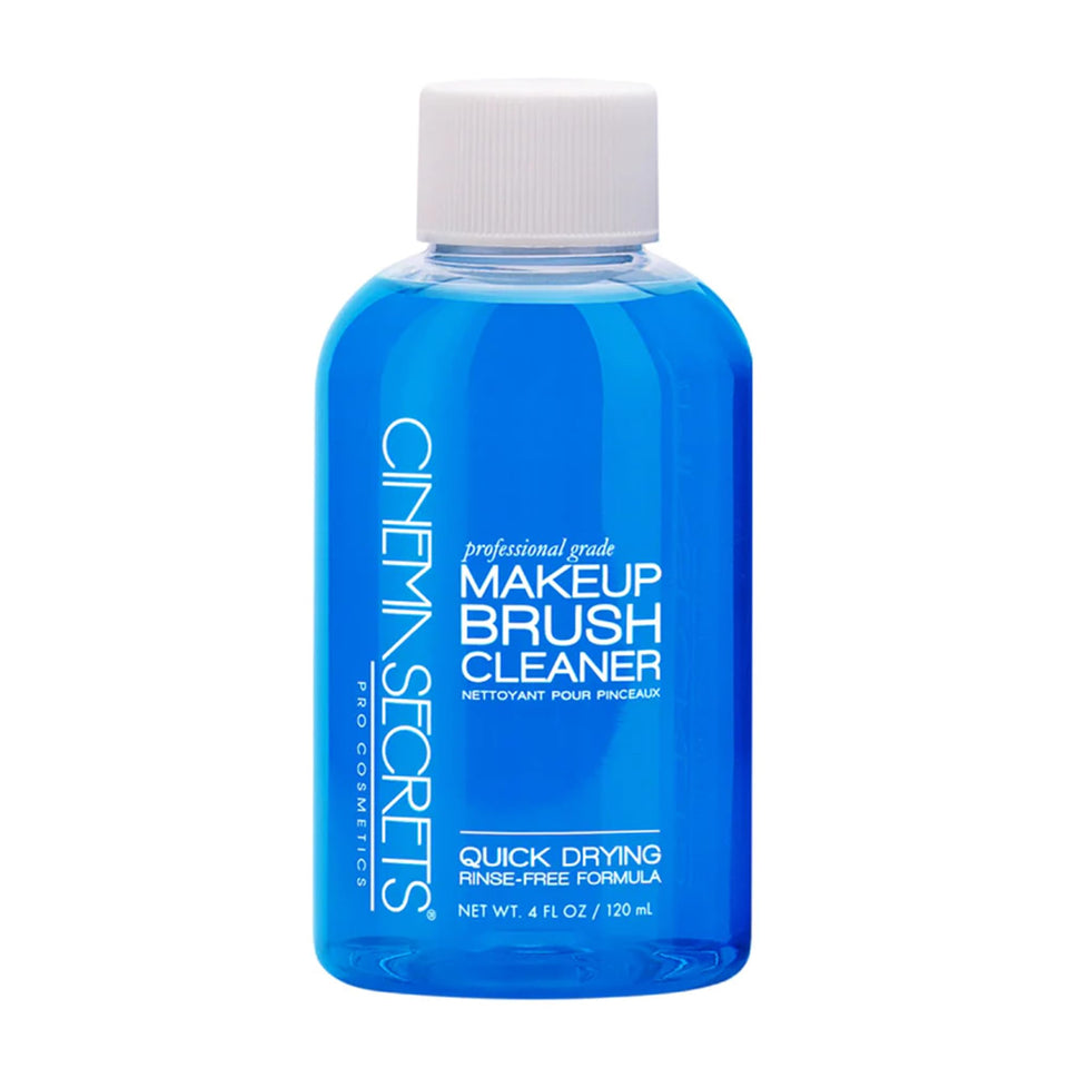 Cinema Secrets front packaging showing blue vanilla bottle and label benefit fast cleaning