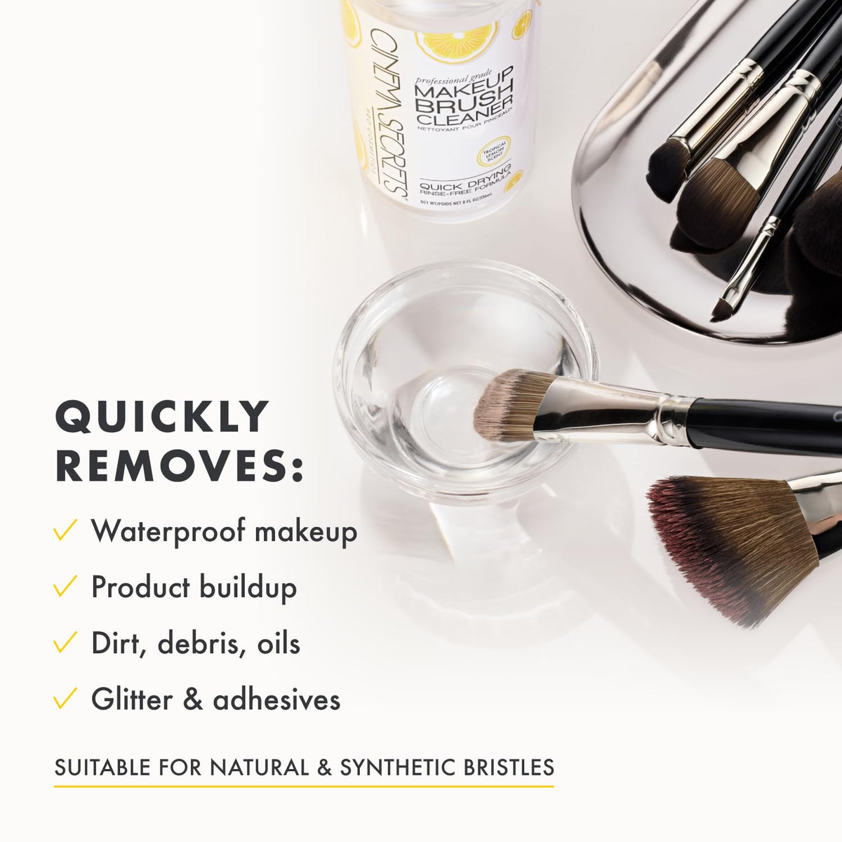 Cinema Secrets spraying brush while rotating for instant drying benefit