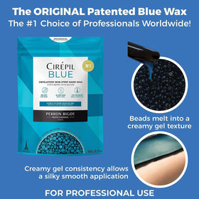 Spatula spreading Cirepil blue wax showing precise application and even coverage