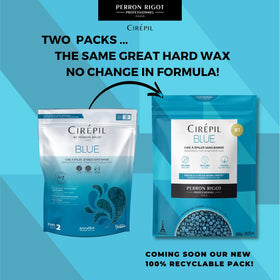 Cirepil blue beads close-up highlighting smooth bead texture and easy melting benefit