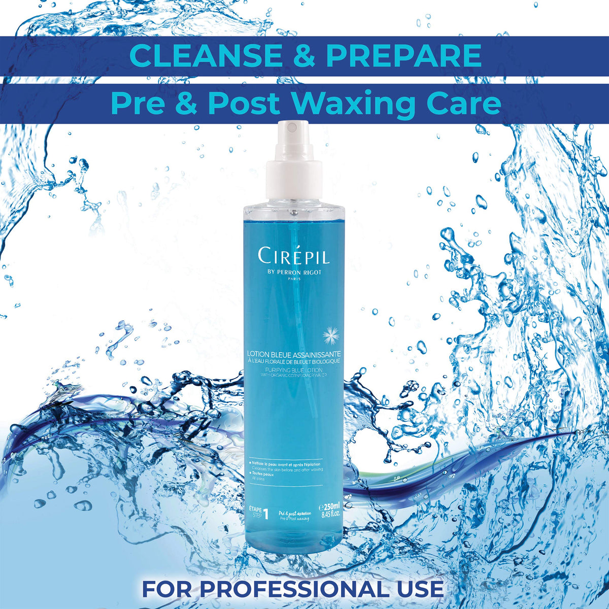 Cirepil lotion texture close-up highlighting gentle formula and soothing effect