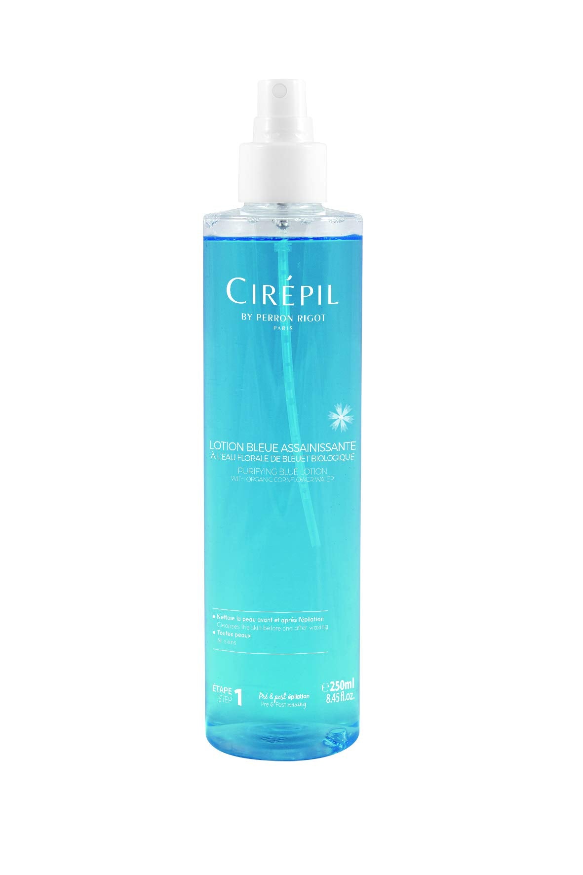 Cirepil pump bottle front view showing professional cleanser and quick sanitizing benefit