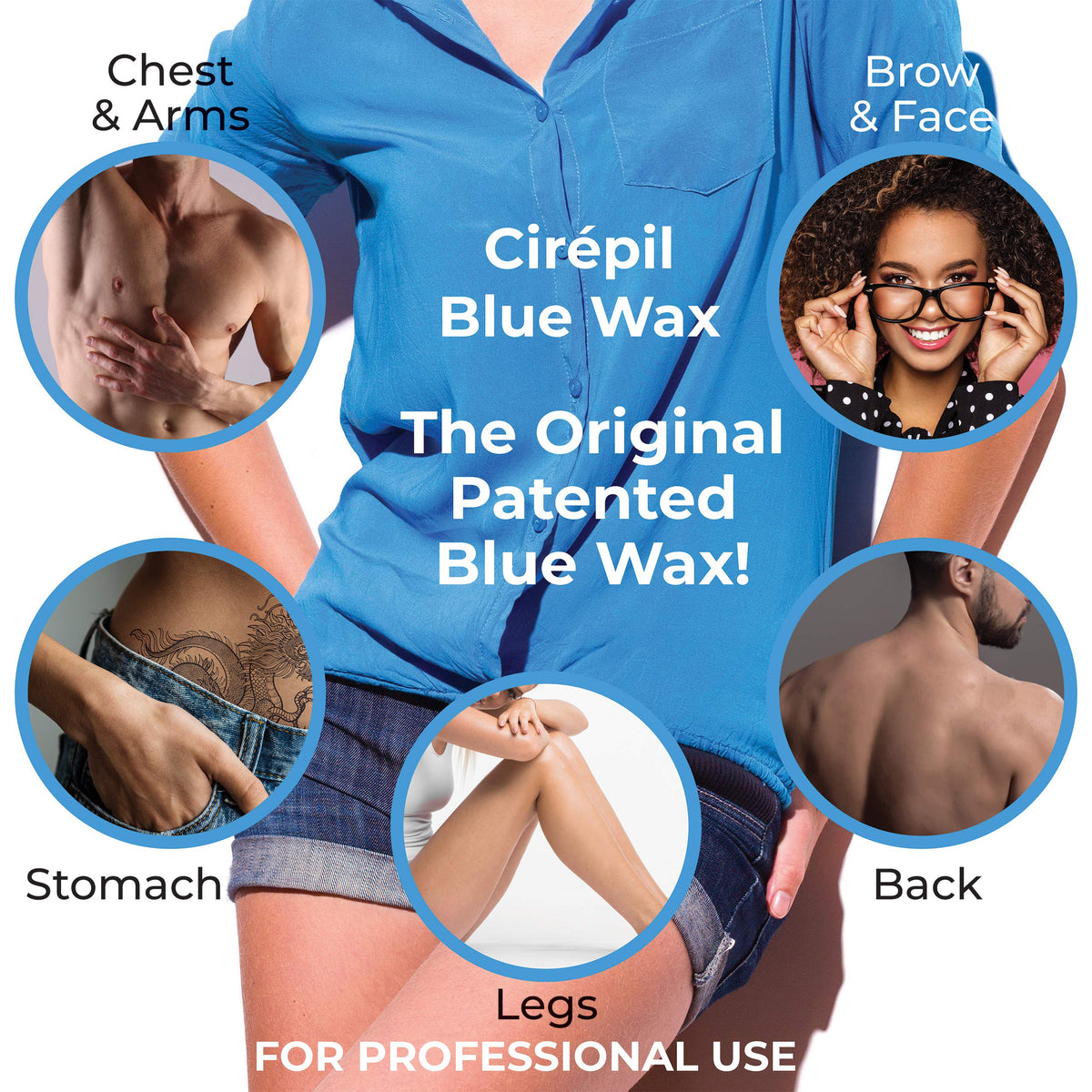 Cirepil blue melted wax in warmer demonstrating fluid gel texture for safe application