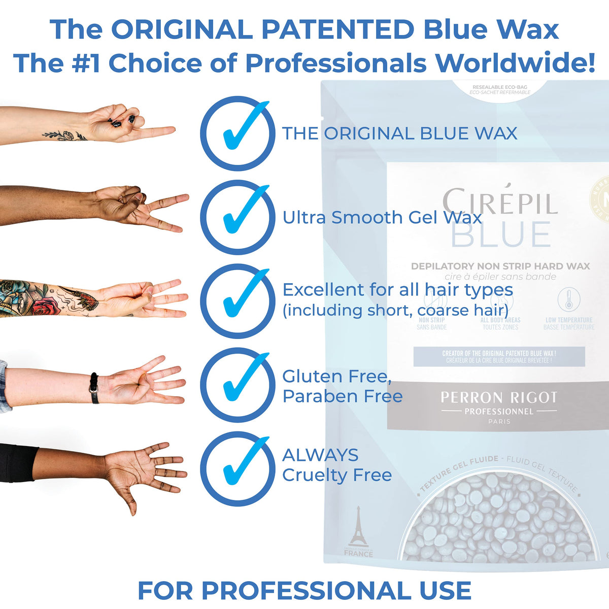 Cirepil blue 800g bag beside common objects showing refill size and value