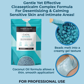 Cirepil Intimate wax on spatula showing smooth spreadability benefit