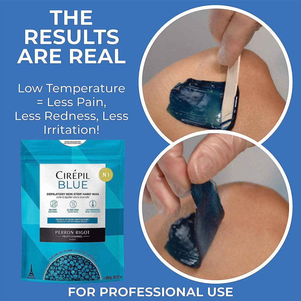 Wax being applied to bikini area with Cirepil beads illustrating gentle hair removal