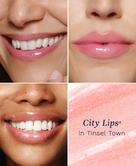 City Beauty close-up texture of fine silver glitter adding illuminated shimmer