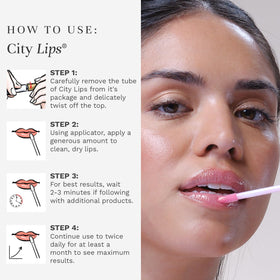 City Beauty City Lips with jojoba oil droplet highlighting soothing moisturizing benefit