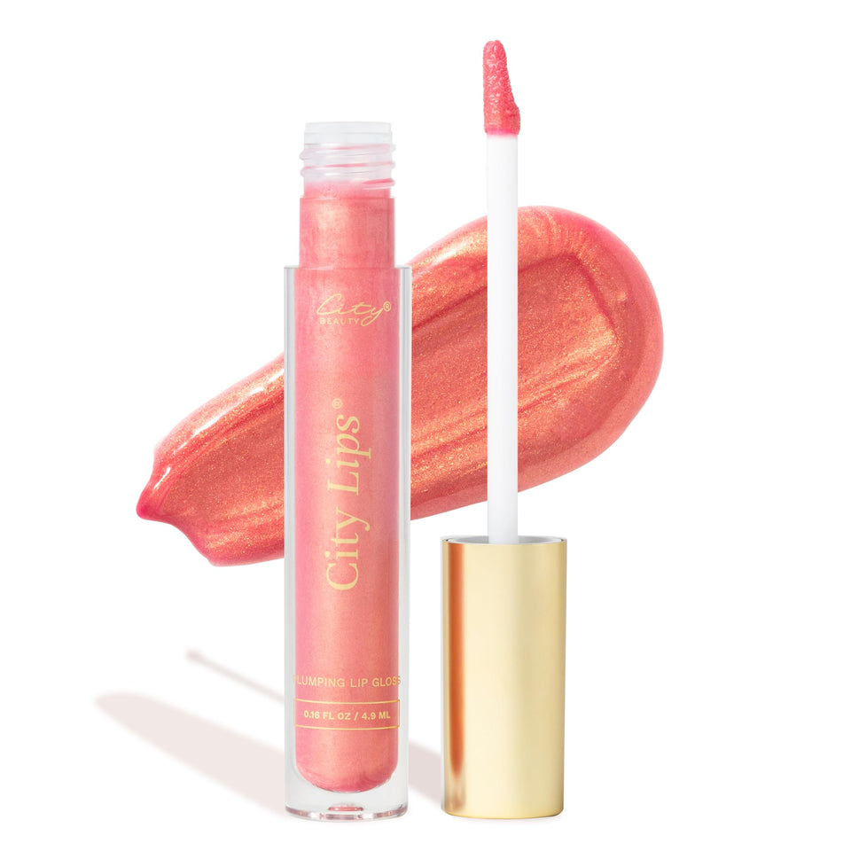 City Beauty City Lips front packaging showing Sun Diego color and glossy finish benefit