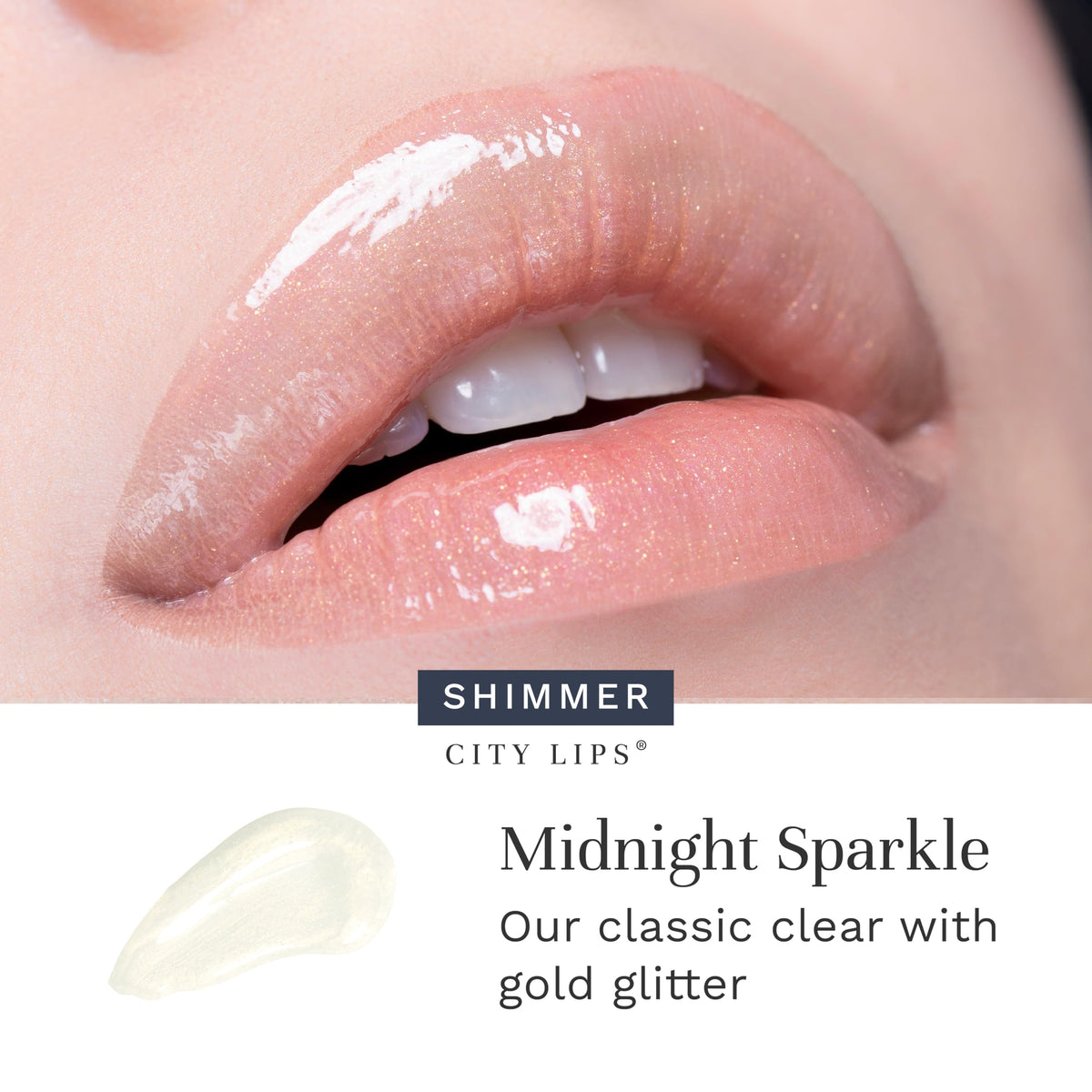 City Beauty gloss layered over lipstick for added sparkle and dimension