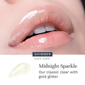 City Beauty gloss layered over lipstick for added sparkle and dimension