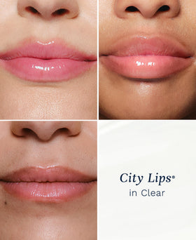 City Beauty City Lips clear texture closeup showing gel consistency and hydrating effect