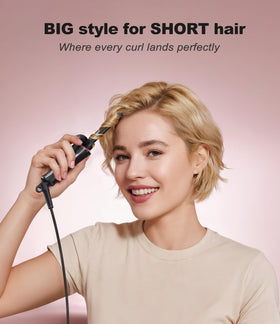 CIVEYA ceramic barrel close-up highlighting argan oil infusion for smoother, shinier curls