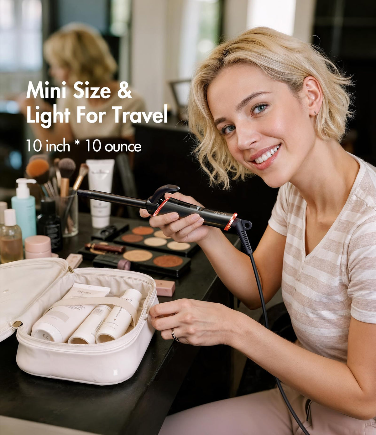 CIVEYA held in hand to show scale and lightweight design perfect for on-the-go styling