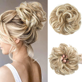 CJL HAIR front packaging showing dirty blonde messy bun, quick volume