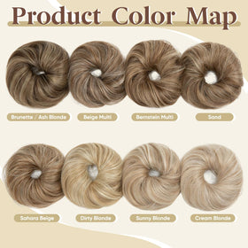 CJL HAIR bun worn as a topknot on thin hair showing instant lift and believable blend