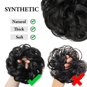 CJL HAIR worn by model in brown demonstrating quick styled updo benefit