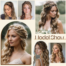 CJL HAIR headband on model showing size and scale for realistic fit and styling