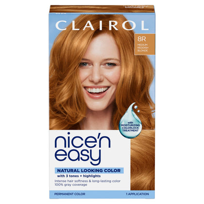 Clairol Nice'n Easy 8R front packaging showing shade and benefits