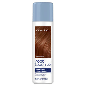 Clairol front packaging showing auburn red spray and quick coverage benefit