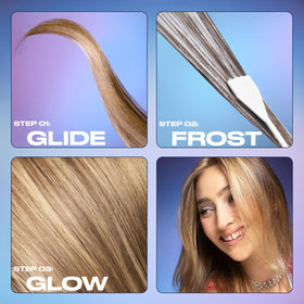 Clairol before and after image demonstrating dimension from highlights