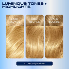 Side-by-side before and after using Clairol showing full gray coverage