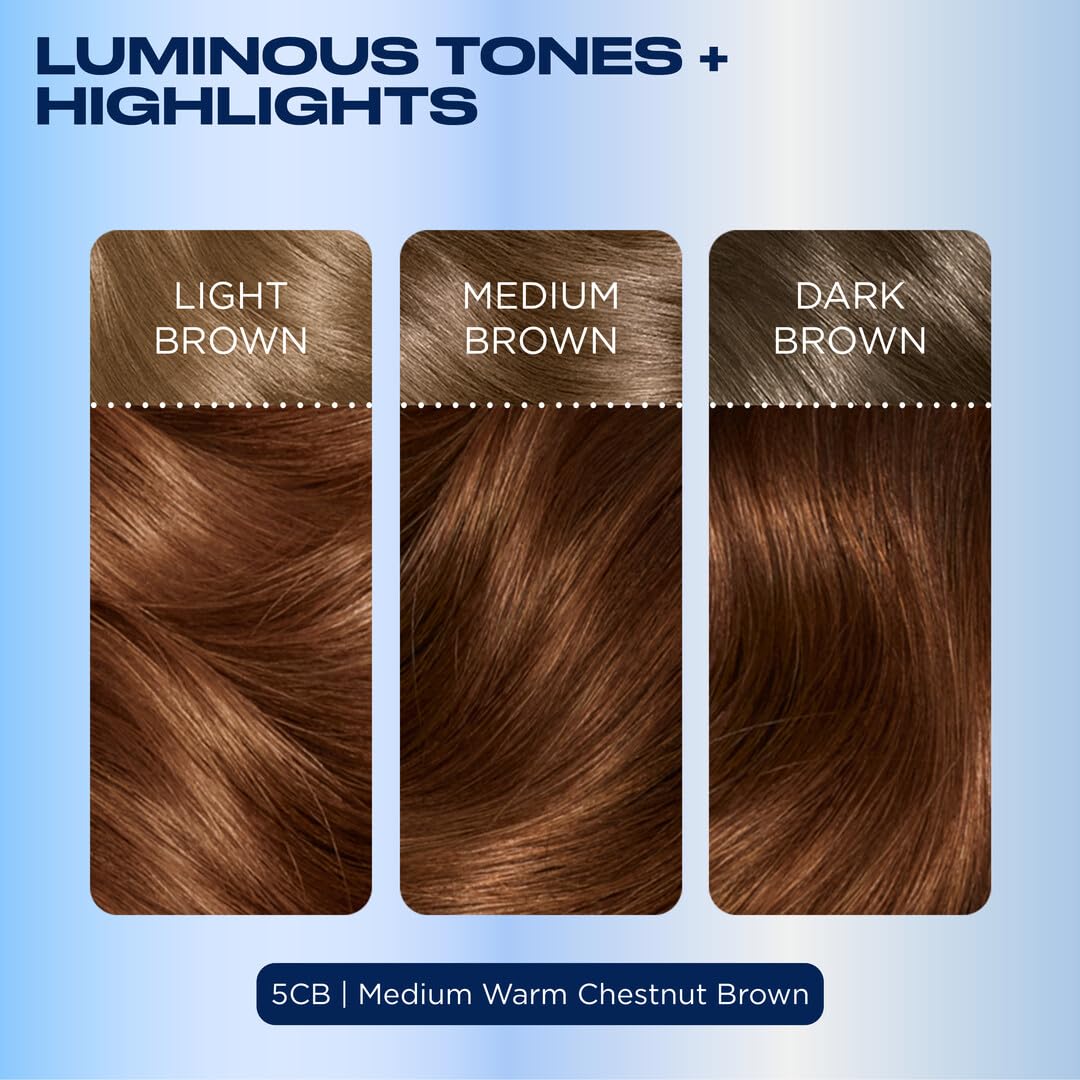 Clairol before and after photo showing full gray coverage result