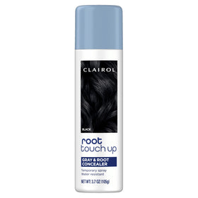 Clairol Black front packaging showing compact spray can and benefits