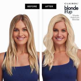 Clairol kit contents laid out for easy at-home blonding