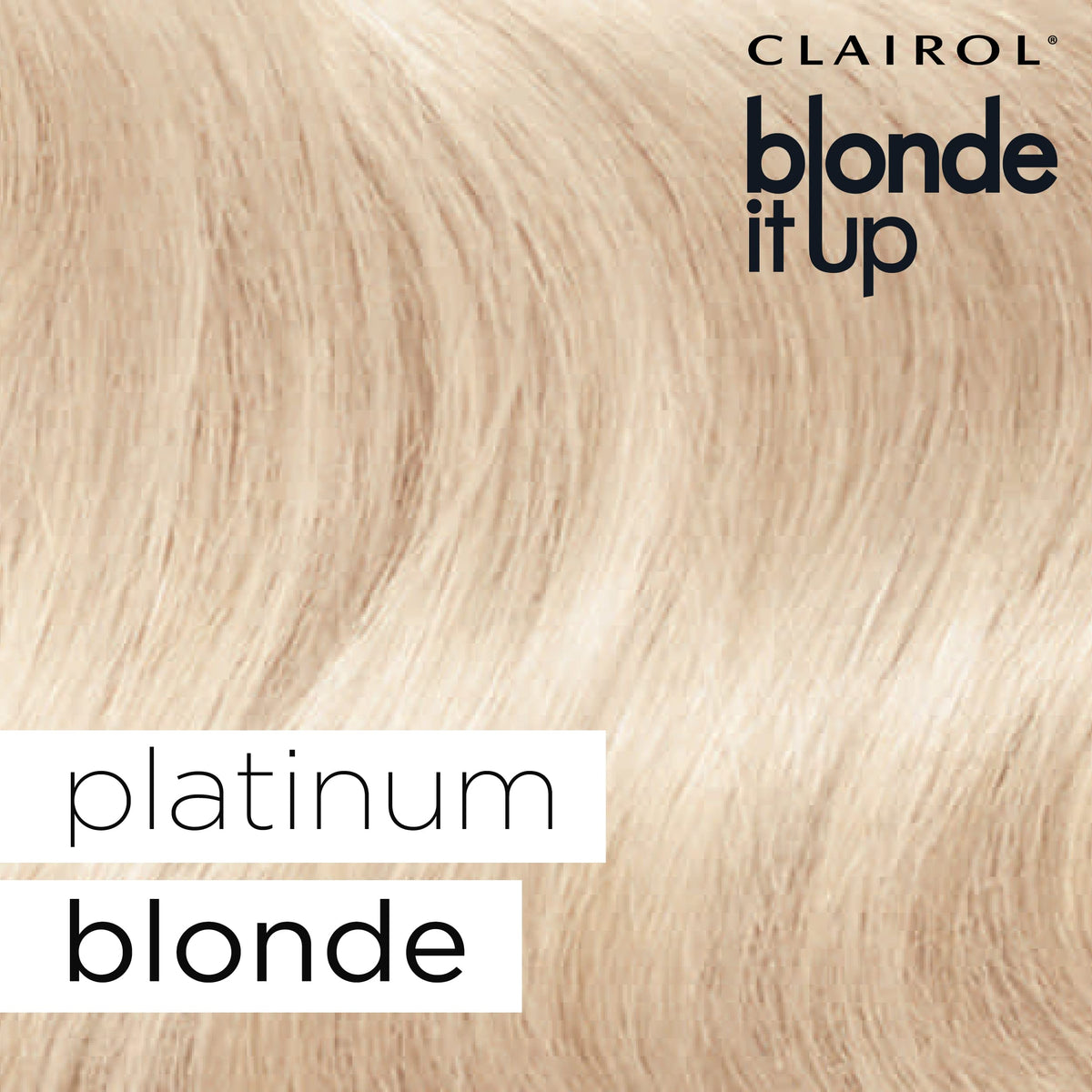 Model with Clairol-treated platinum hair showcasing glossy finish